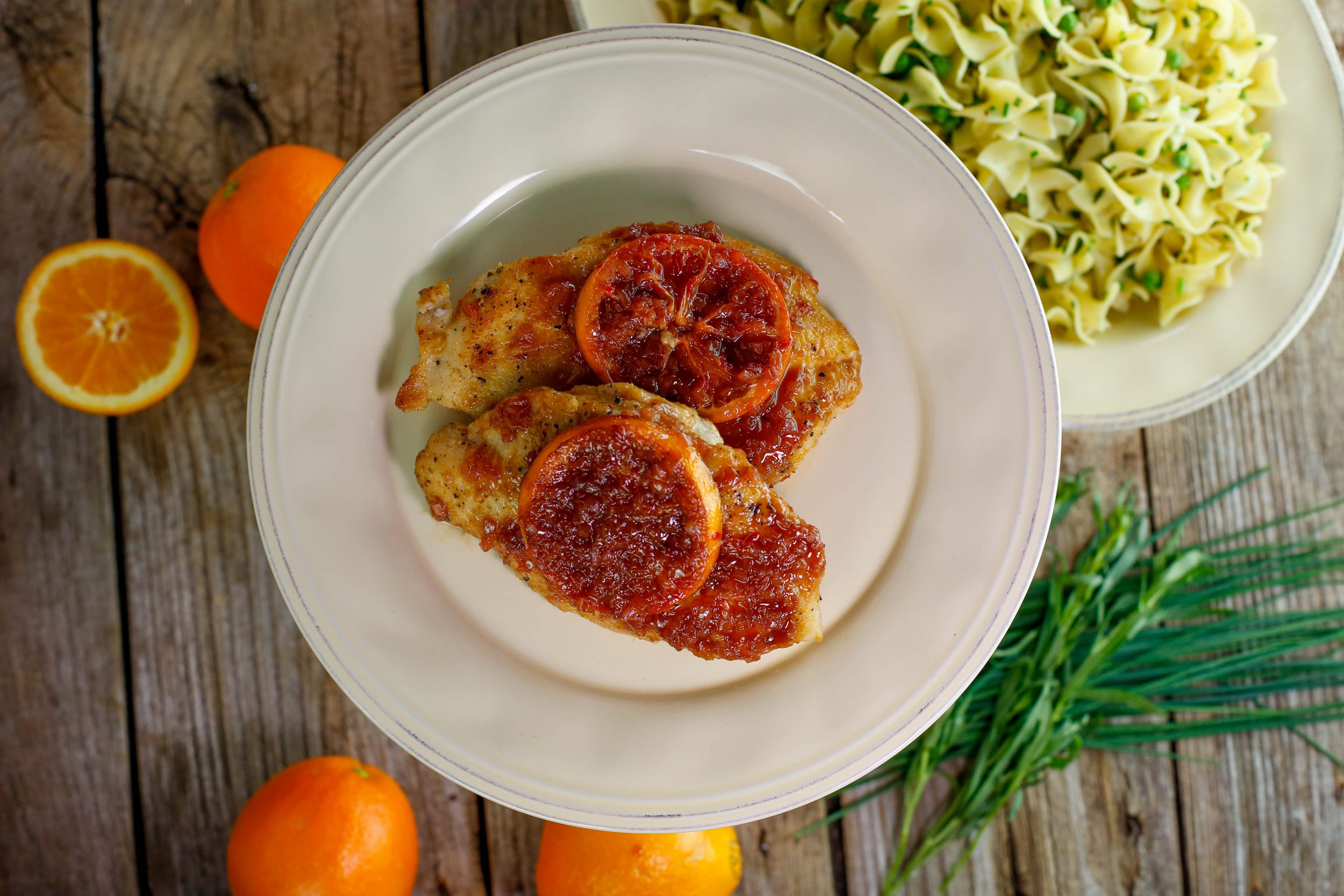 Chicken with Orange, Sweet Vermouth and Tarragon Egg Noodles Recipes List