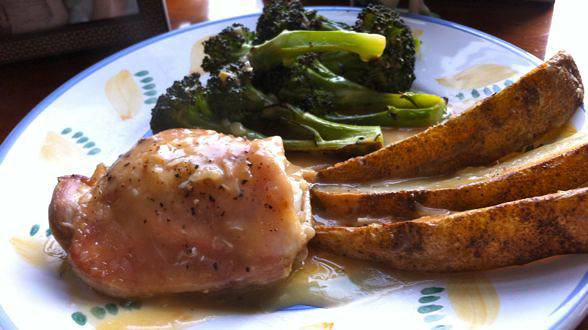 “Plain Jane” Chicken and Potatoes with Roasted Garlic Gravy