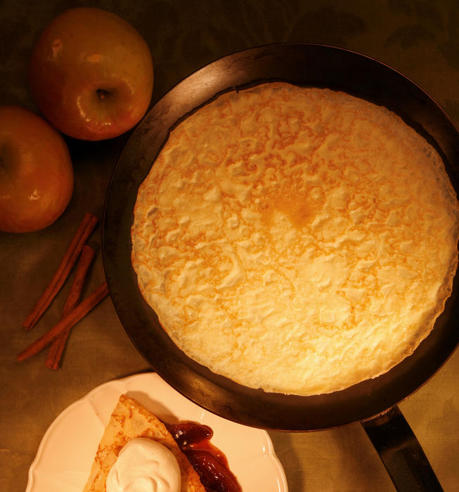 Apple and Calvados crepes