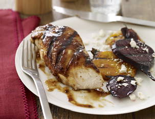 Apricot-Balsamic-Glazed Chicken with Grilled Beets