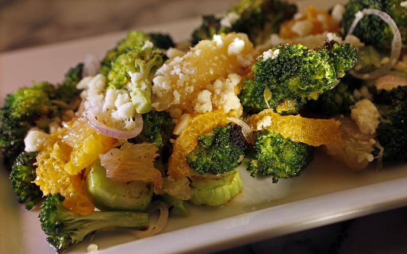August’s charred broccoli salad