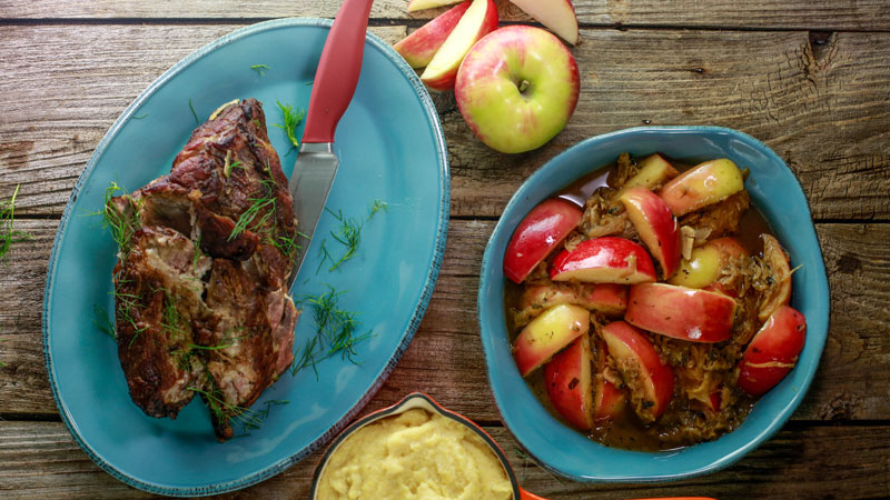 Braised Pork with Fennel, Apples and Onions