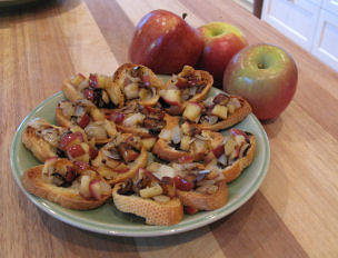 Caramelized Onion and Apple Crostini