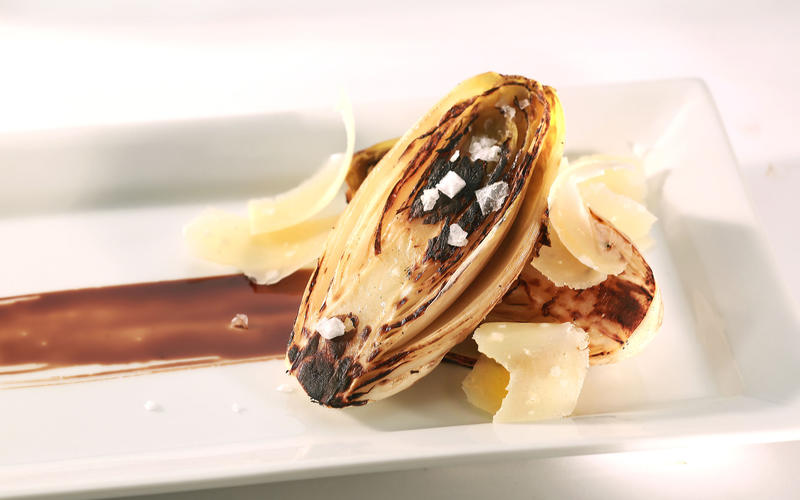 Charred endive with balsamic and shaved Parmigiano-Reggiano
