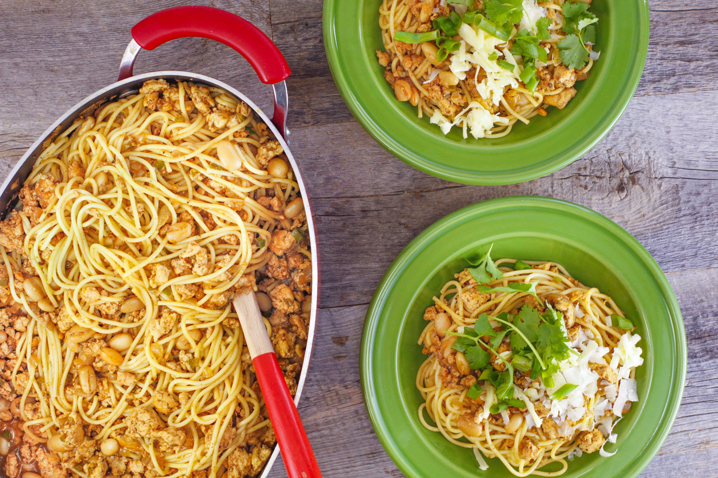 Chicken Chili Cowboy Spaghetti