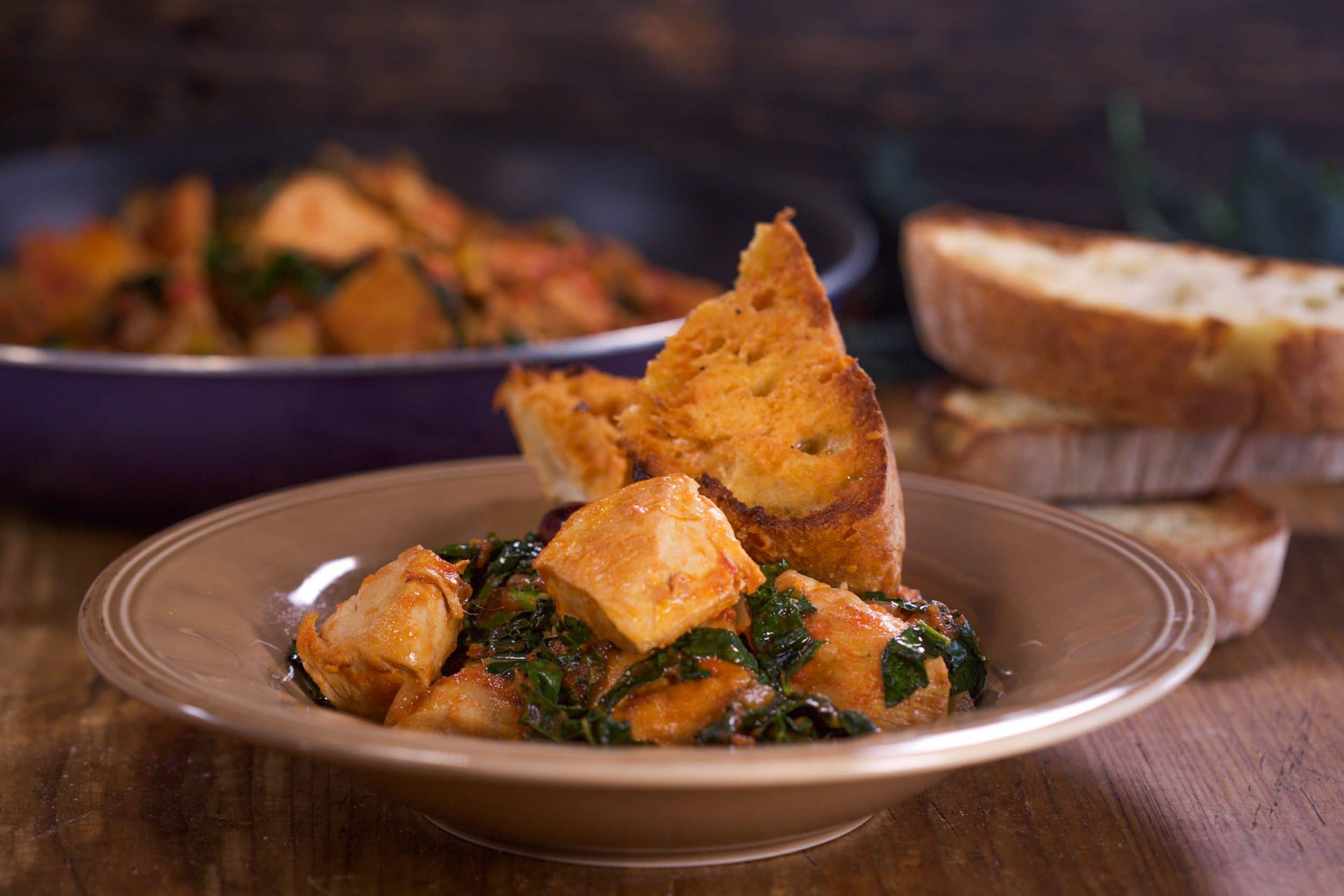 Chicken with Olives, Capers & Kale