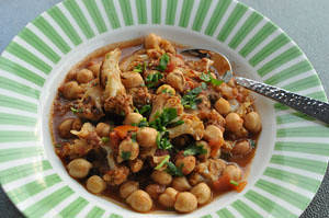 Chickpea and Roasted Cauliflower Stew