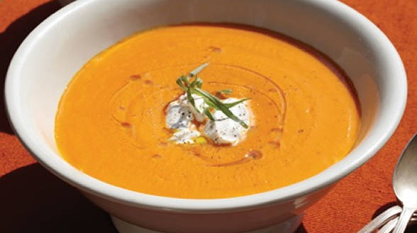 Chilled Carrot Soup with Yogurt and Tarragon