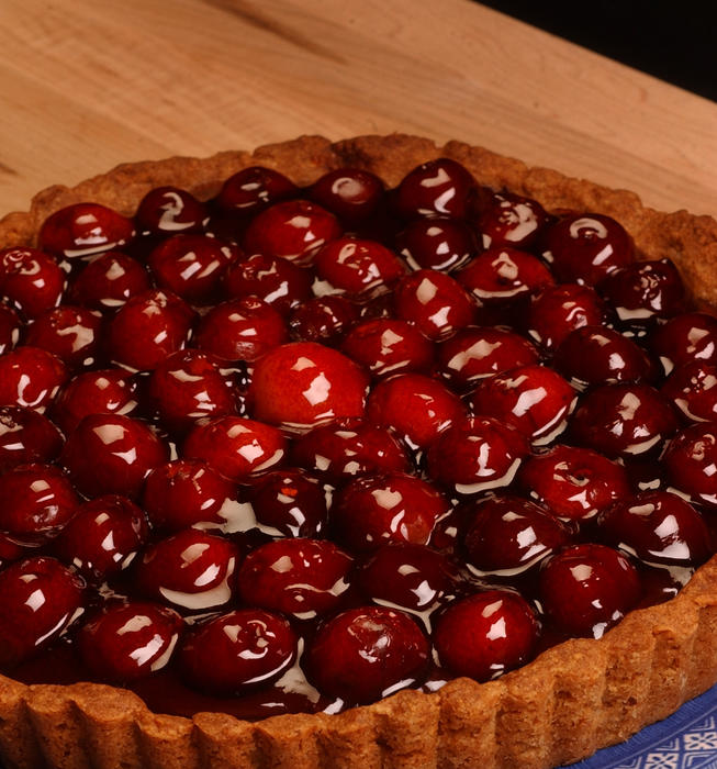 Chocolate and cherry tart