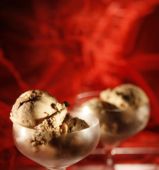 Chocolate-hazelnut swirl ice cream