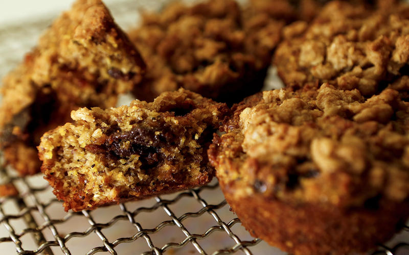 Clementine's whole grain muffin with plump dried cherries