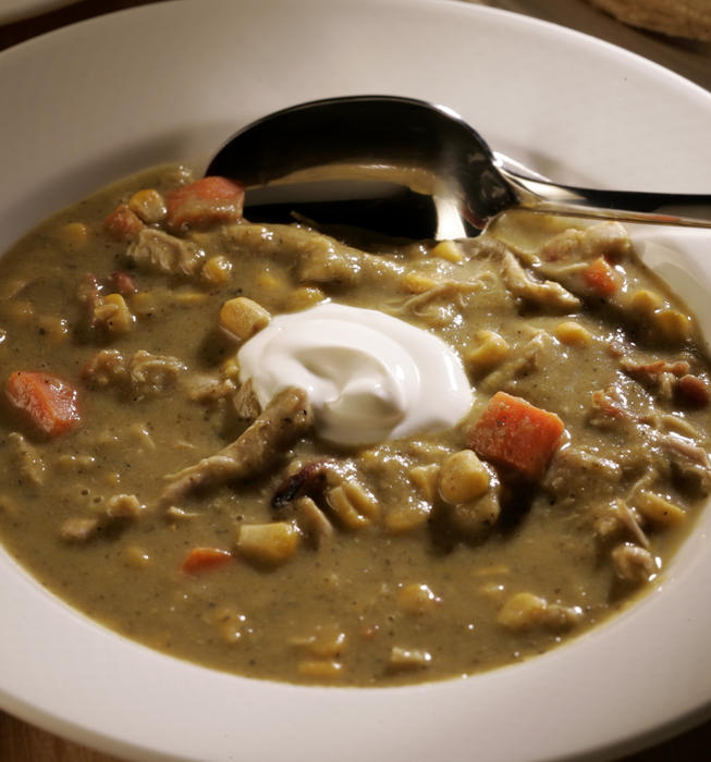 Creamy green chile and chicken stew