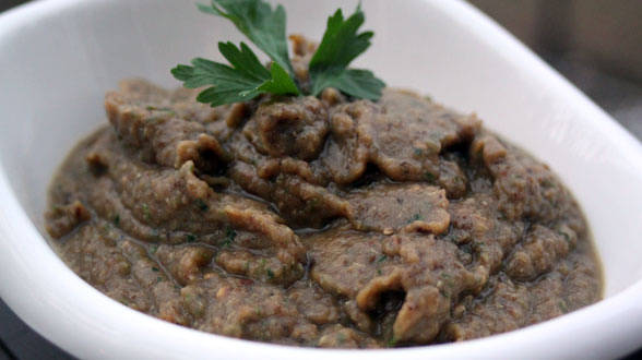 Crostini Bar: Smoky Eggplant and Roasted Garlic Spread