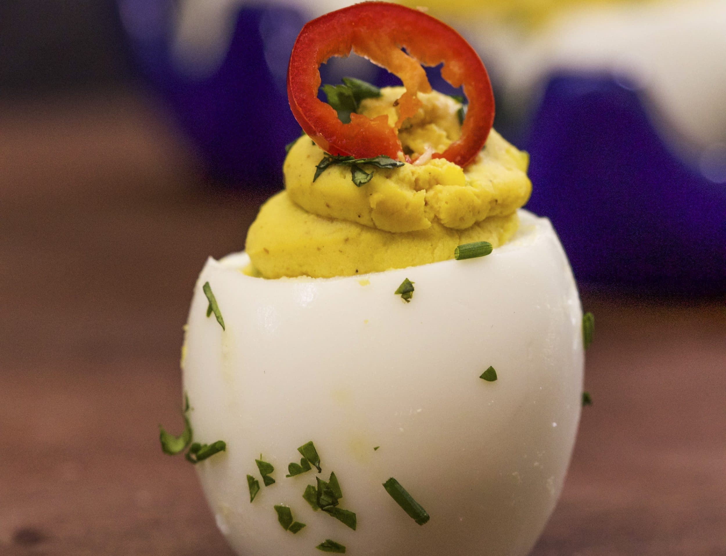 Curry and Chutney Deviled Eggs