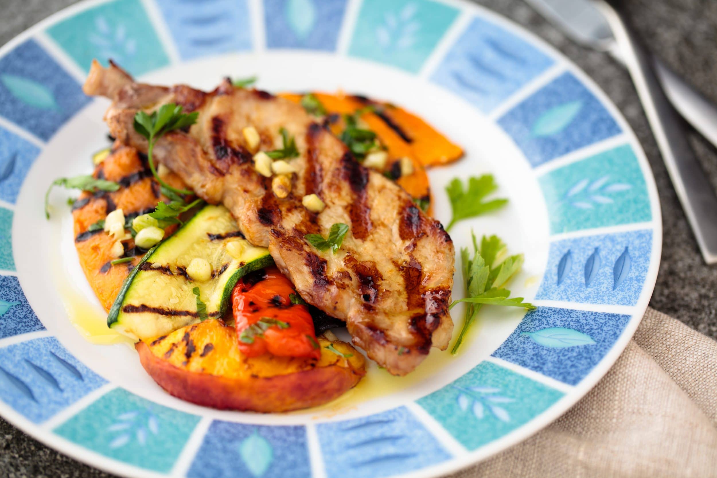 Deviled Chicken and Grilled Stone Fruit