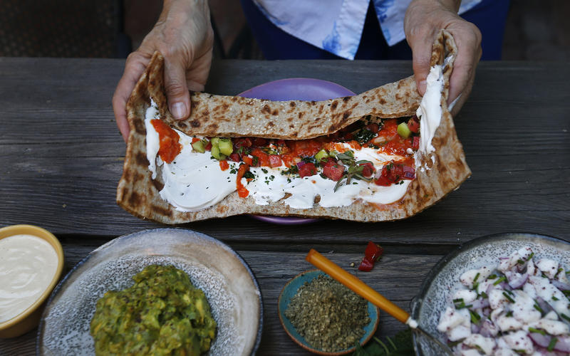 Druze wrap with labne and za'atar