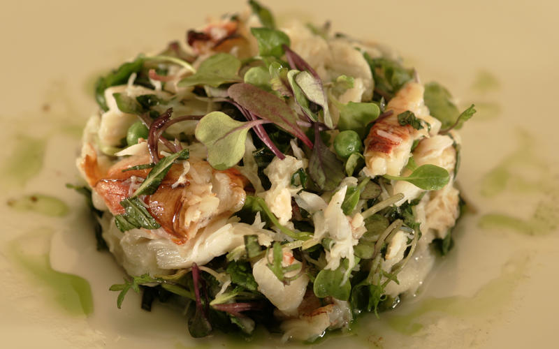 Dungeness crab salad with Thai basil and mint