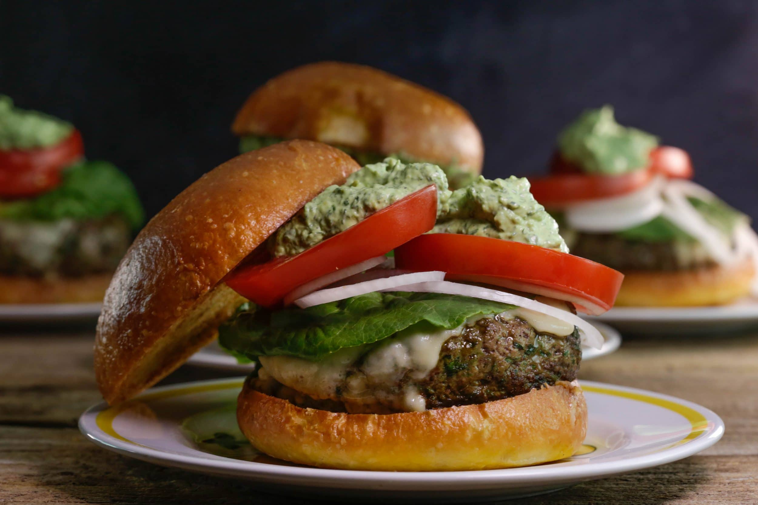 Eat-Your-Greens Burgers with Avocado Ranch Dressing 