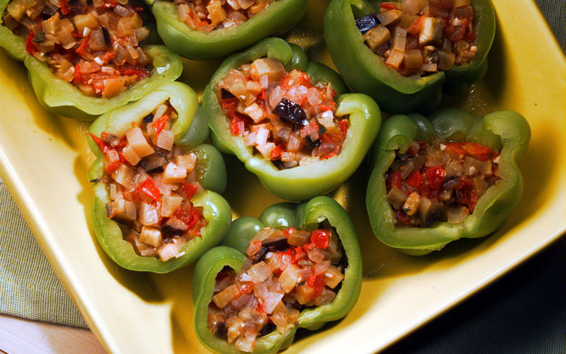 Filled green peppers