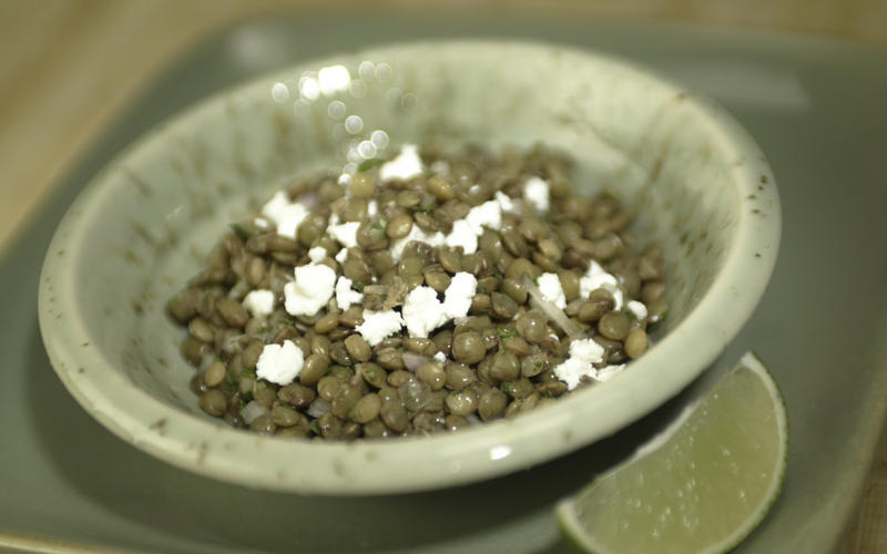French lentils and feta