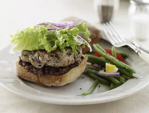 French Tuna Burger with Green Bean Salad