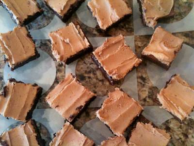 Fudgy-Brownies with Peanut Butter Frosting