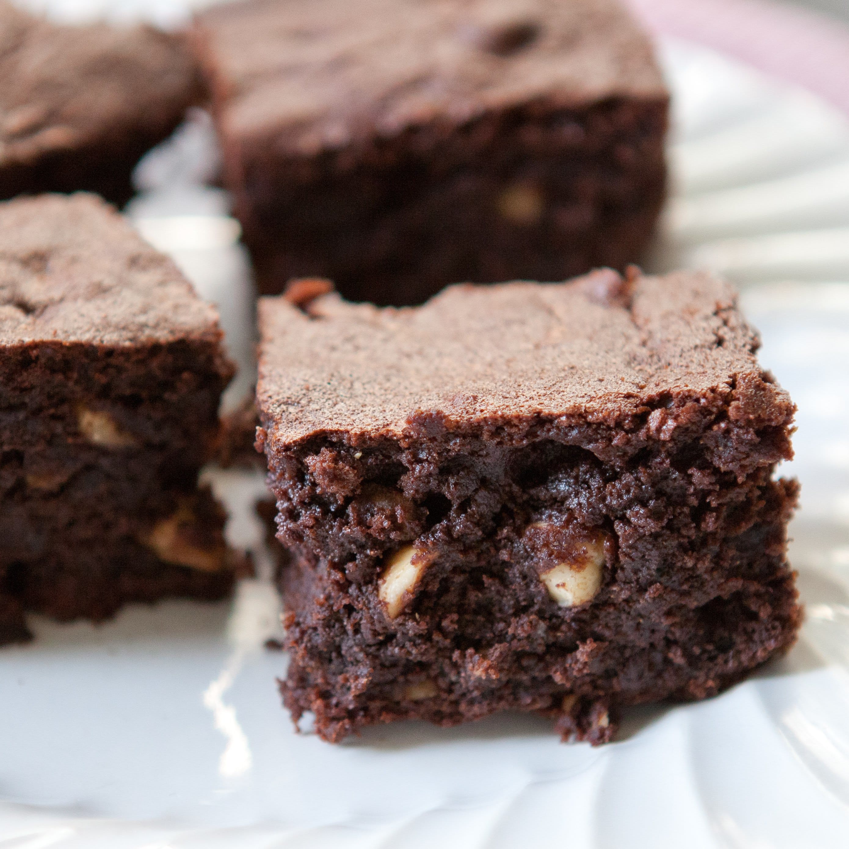 Fudgy Hazelnut Rye Brownies