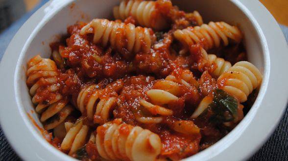 Garden-Style Straw and Hay Pasta with Bagna Cauda Sauce