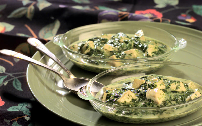 Ginger Creamed Spinach With Tofu