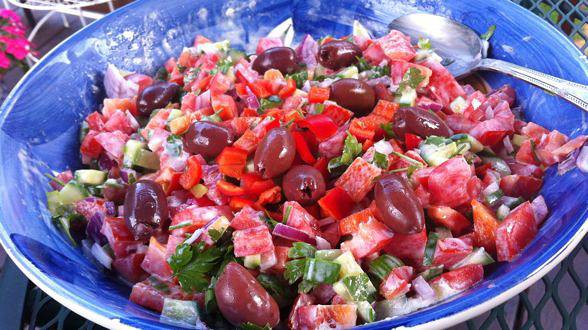 Greek Salad with Yogurt Dressing
