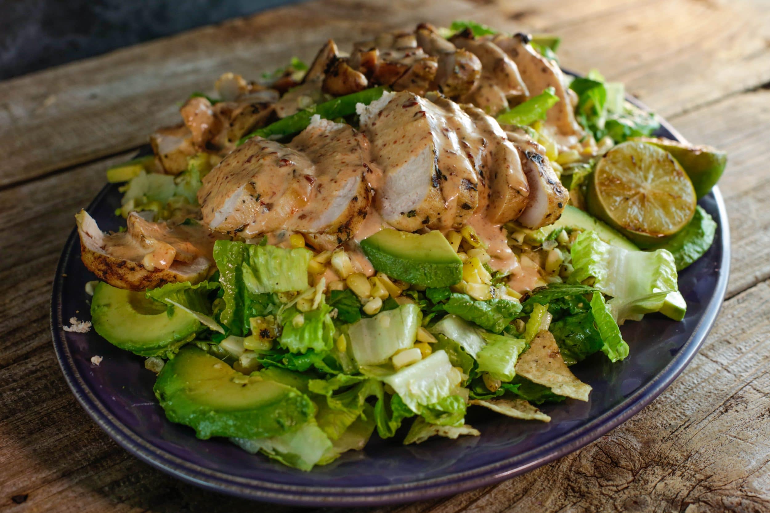 Grilled Chicken and Corn Salad with Chipotle Crema