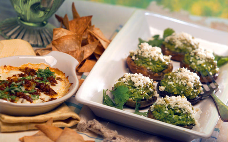 Grilled portabello mushrooms with chipotle guacamole