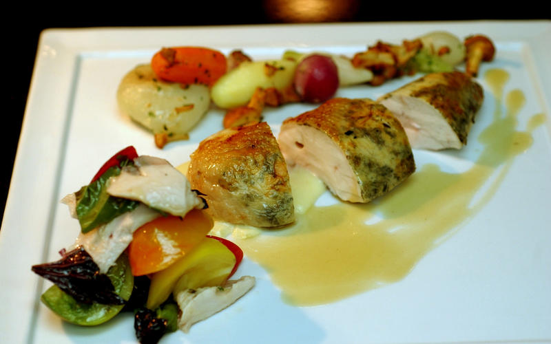 Herb- and lemon-stuffed rotisserie chicken