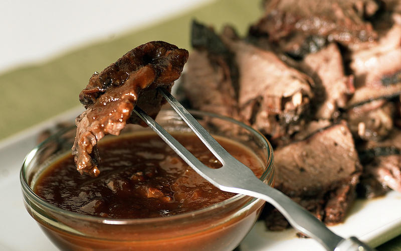 Hickory-smoked brisket with Southwestern barbecue sauce