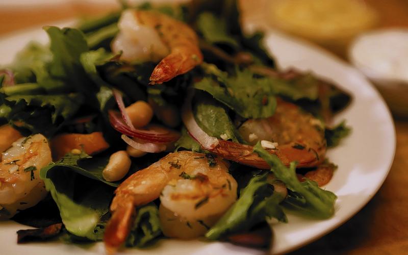 Honey chipotle shrimp salad from the Restaurant at the Getty Center