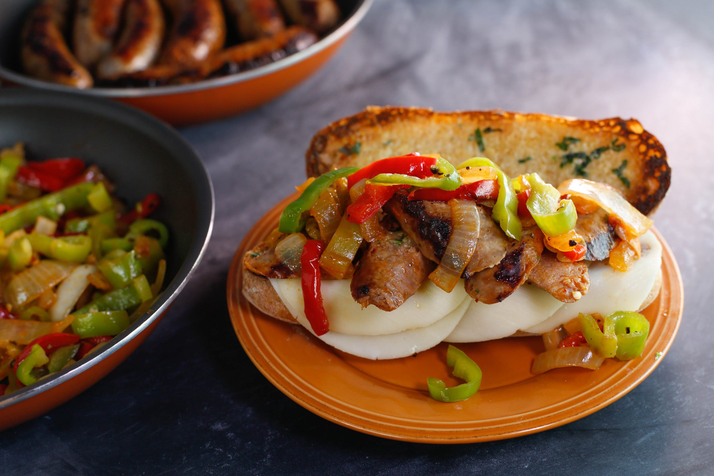 Hot & Sweet Sausage, Pepper and Onion Hoagies