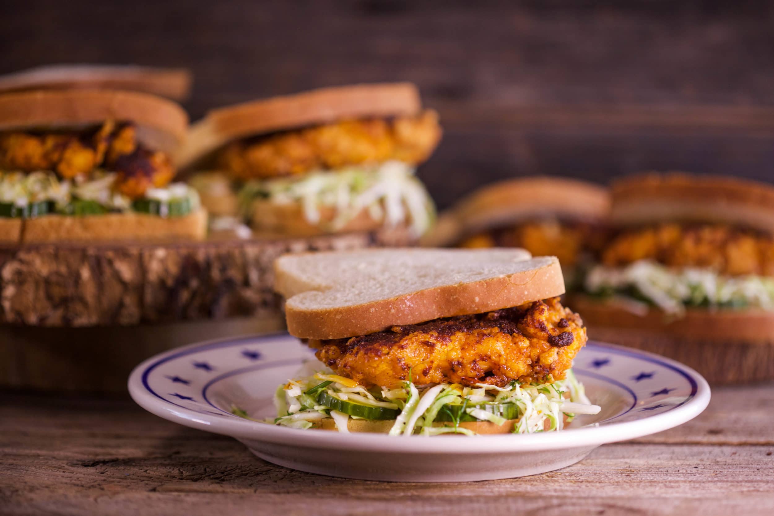 Hot Chicken Sandwiches With Pickles ‘n Slaw