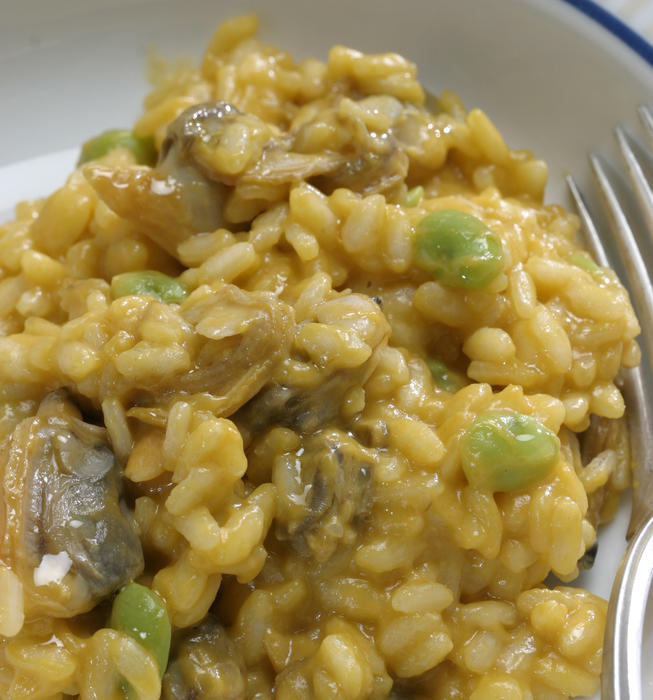 La Terza's risotto with clams and fava beans