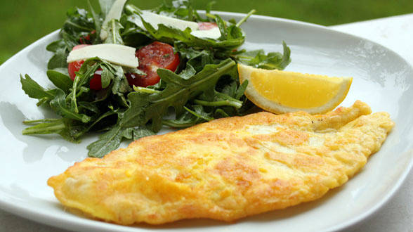 Lemon-Parm Sole with Arugula Salad