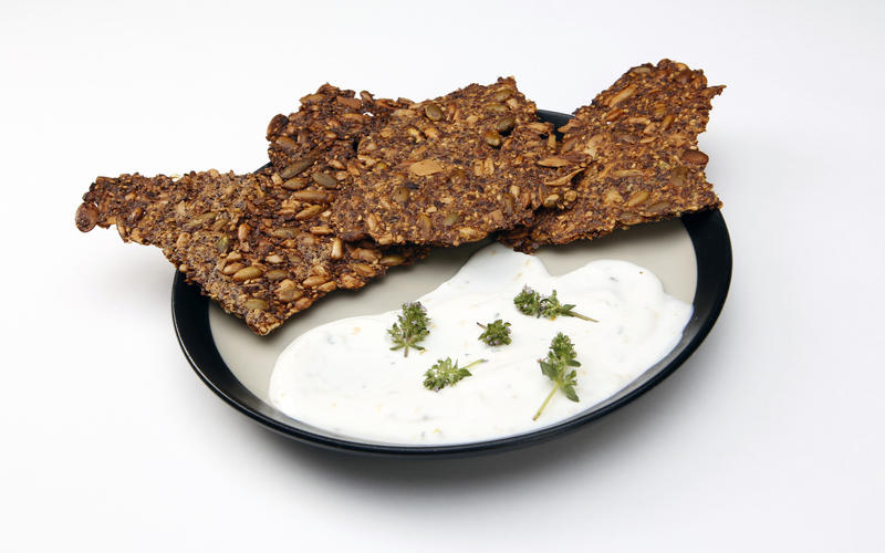Leona's seeded crackers and cheese