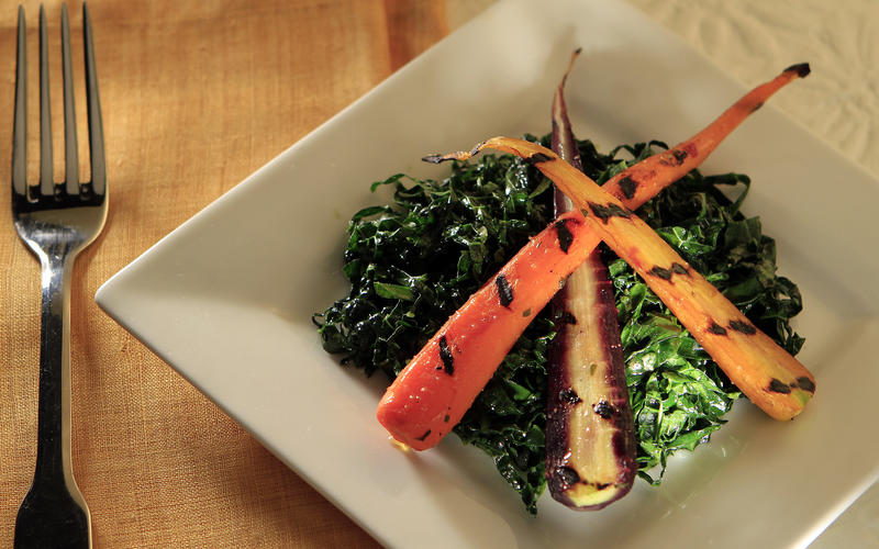 Little Dom's Tuscan kale salad with grilled heirloom carrots