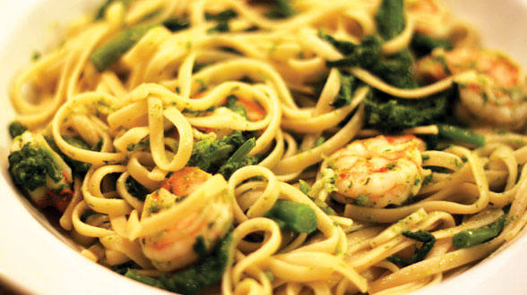 Liz’s Linguine with Shrimp and Broccoli Rabe