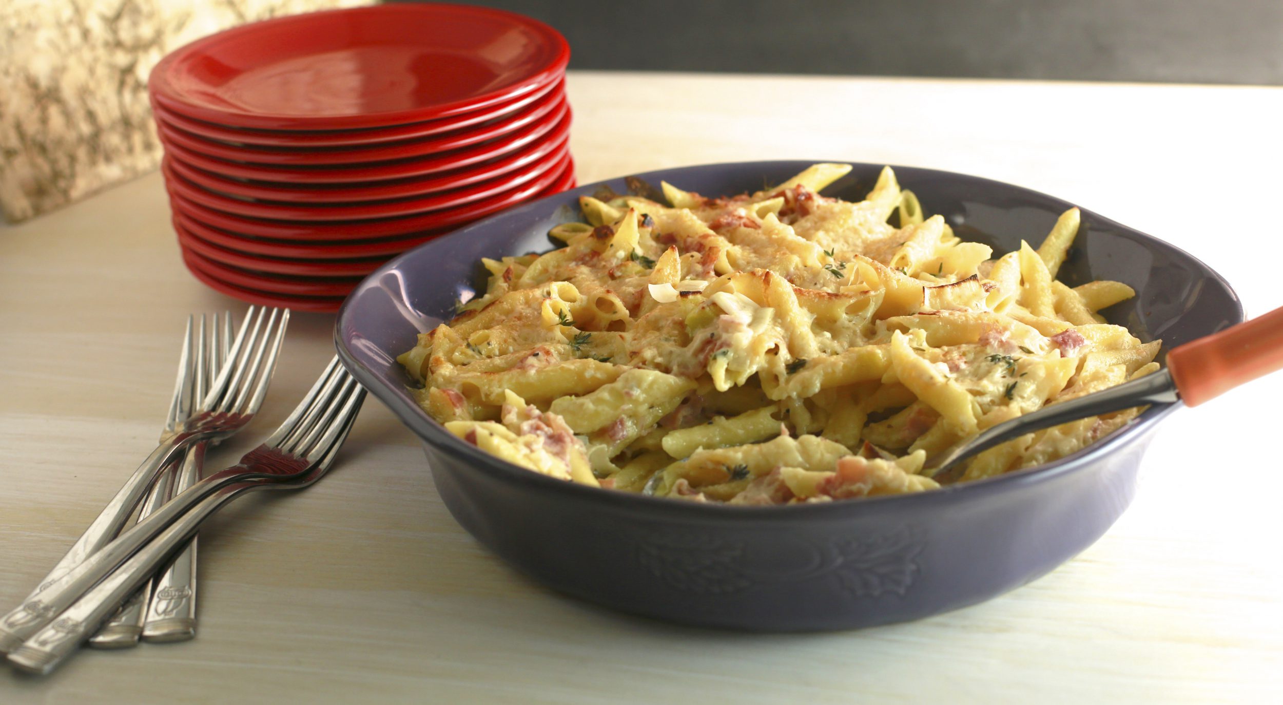 Mac & Cheese with Leeks and Ham
