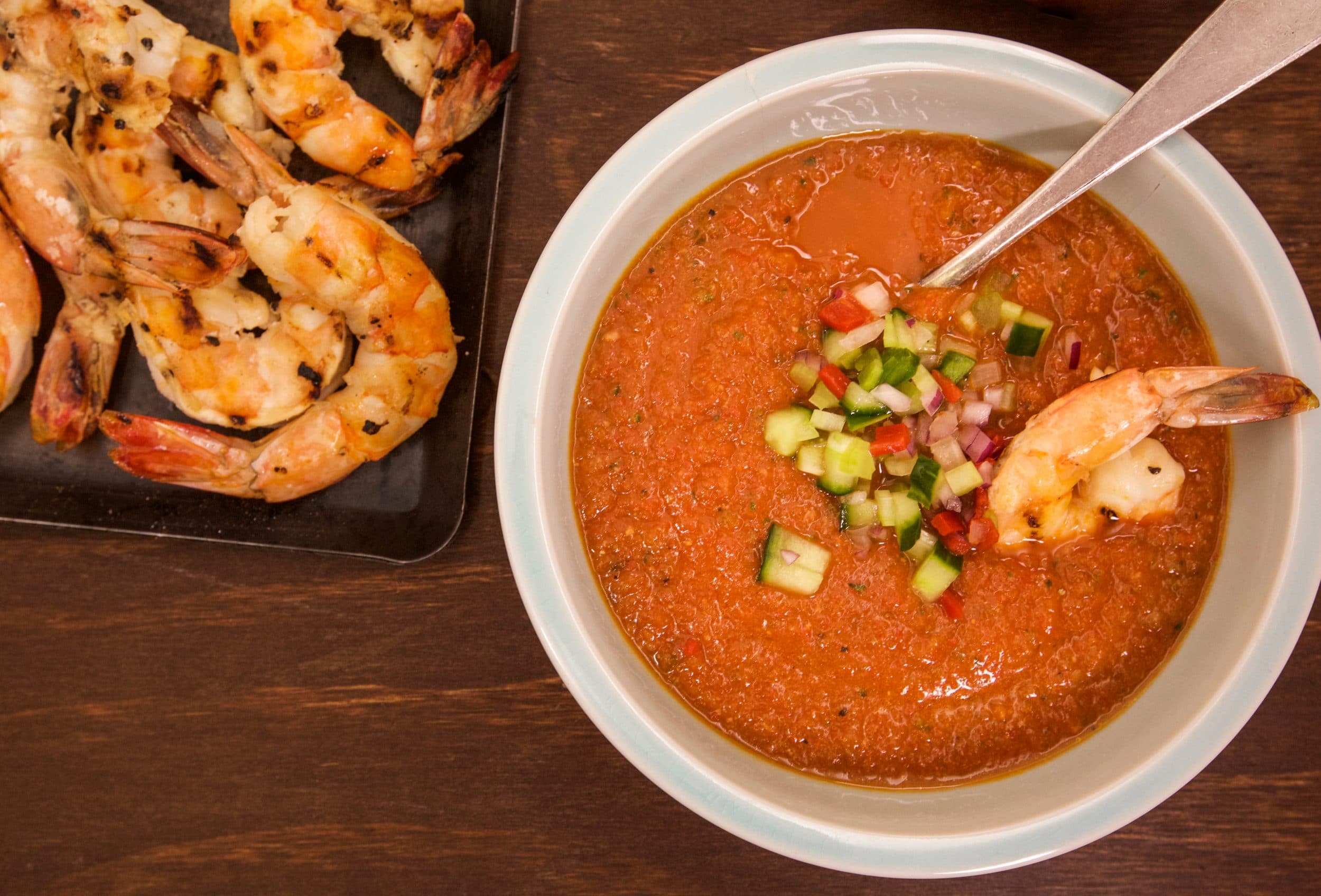 Macho Gazpacho with Margarita Shrimp