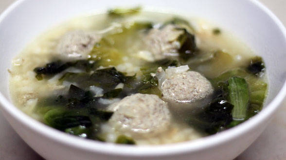 Meatballs and Rice in Broth