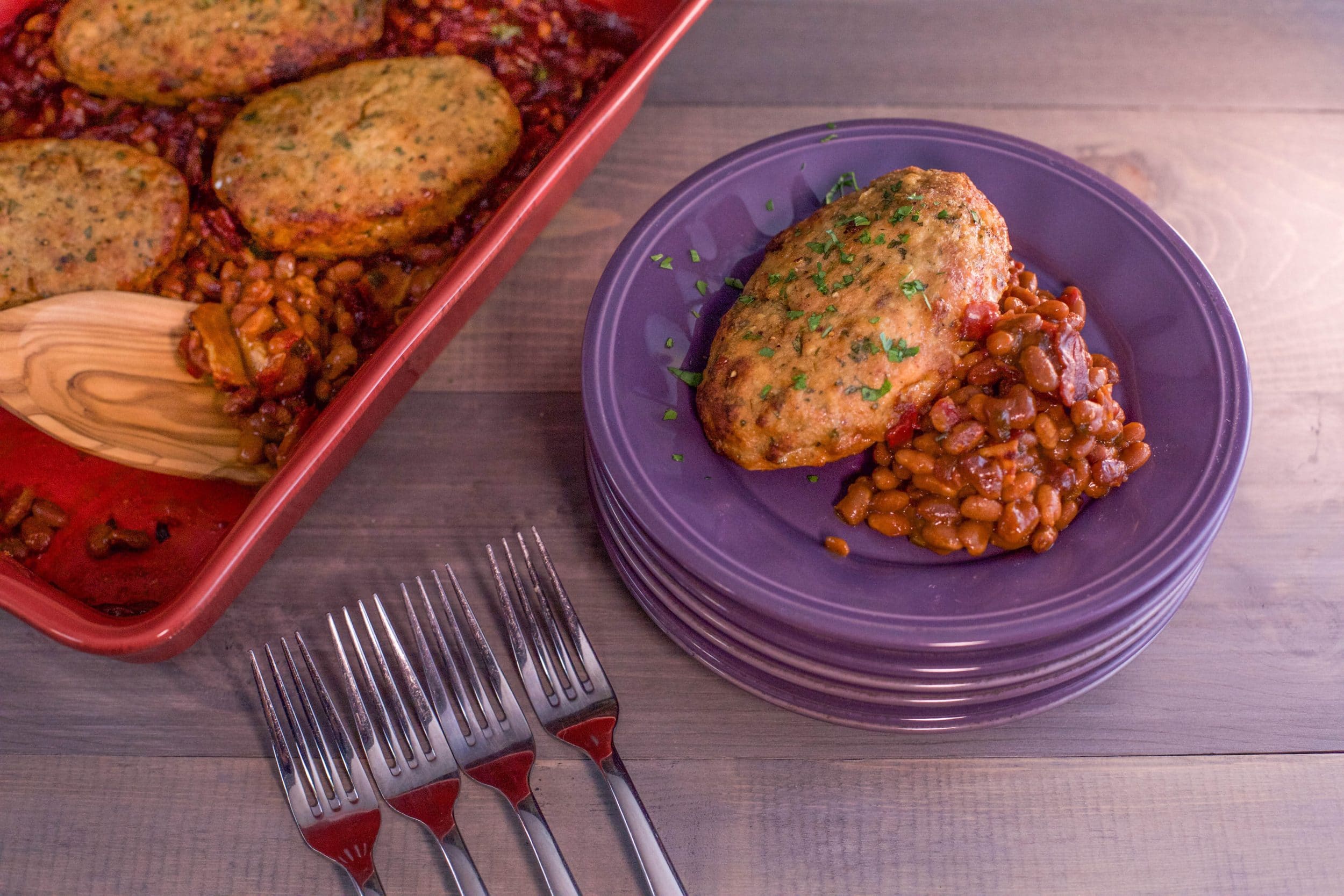 Mini Turkey Meat Loaves and Baked Beans