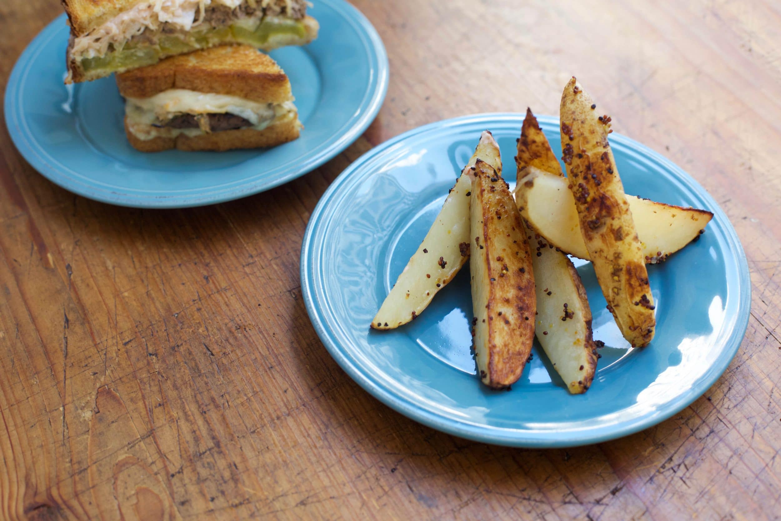 Mustard-Crusted Puckyhuddle Oven Fries