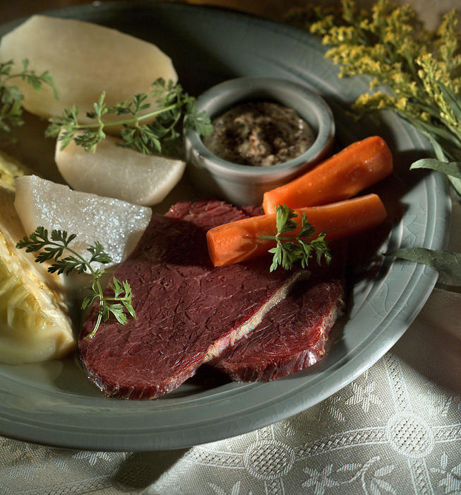 New England corned beef, cabbage and vegetables 