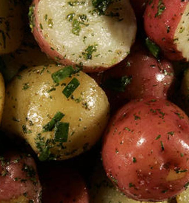 New potatoes with mixed herbs