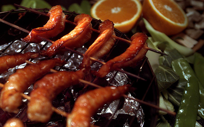 Pan-Smoked Shrimp With Orange Sauce